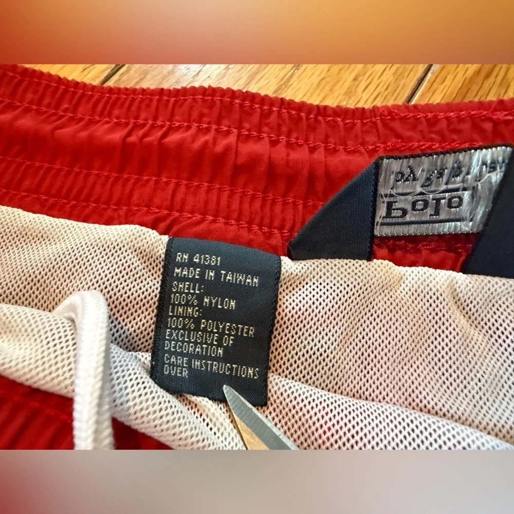 VTG Polo Ralph Lauren Red Swim Trunks Lined Lifeguard Shorts Men’s Size L